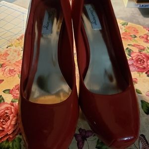 Sexy red patten leather high heels